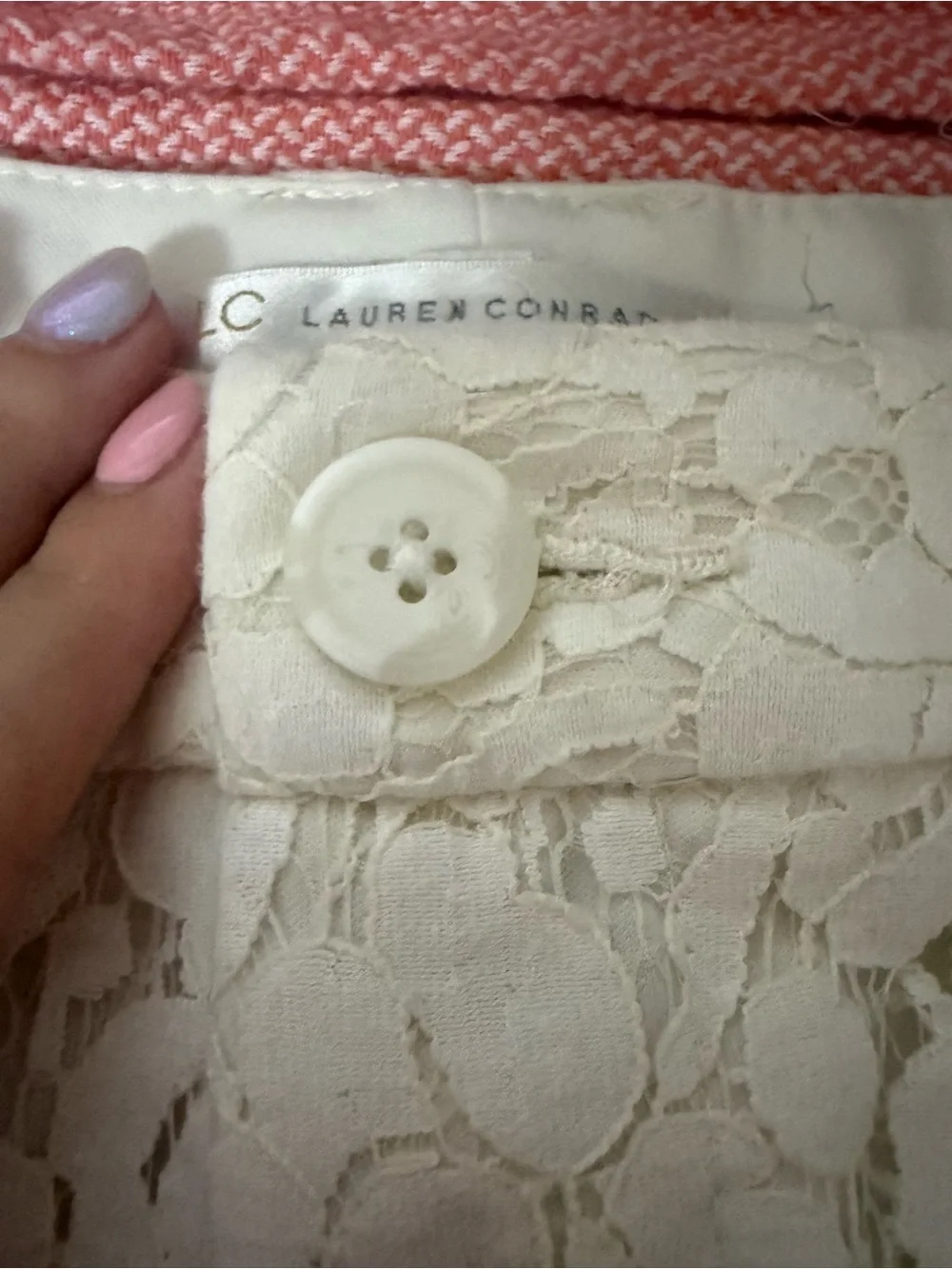 LC Lauren Conrad White Lace Skort Shorts